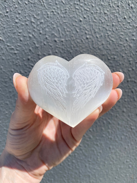 Selenite Engraved Heart