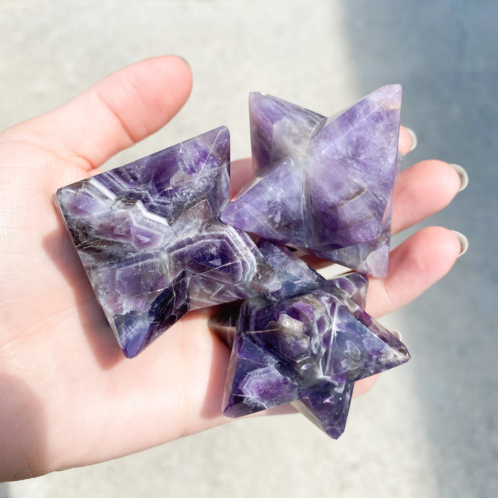 Chevron Amethyst Merkaba- 1pc