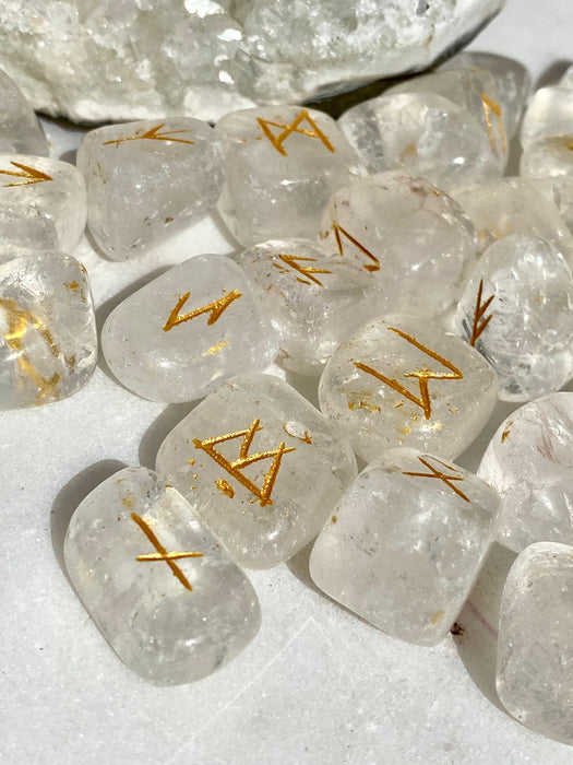 Clear Quartz Runes Set