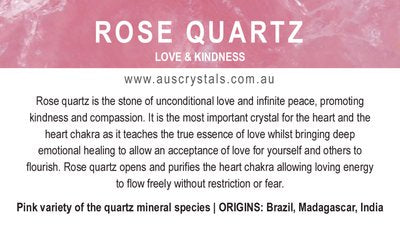 Rose Quartz Info Card 25pc pack