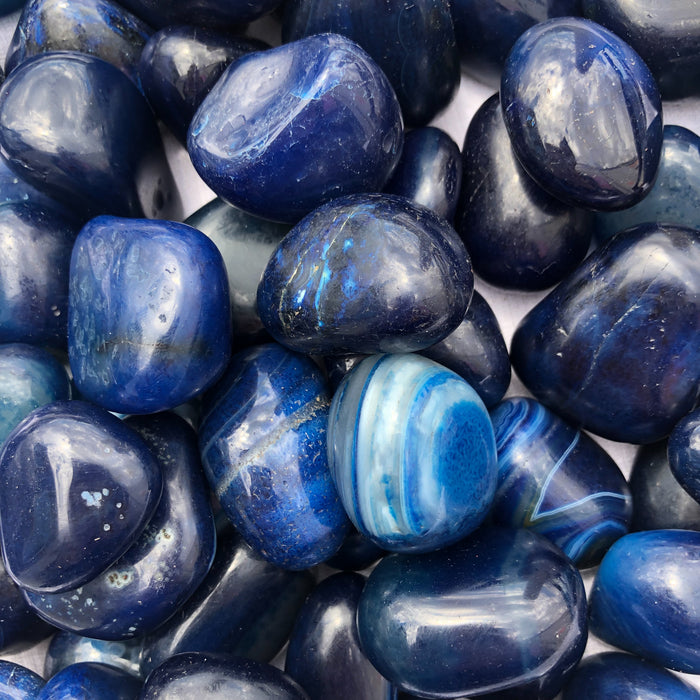 Blue Agate Tumbled Stones