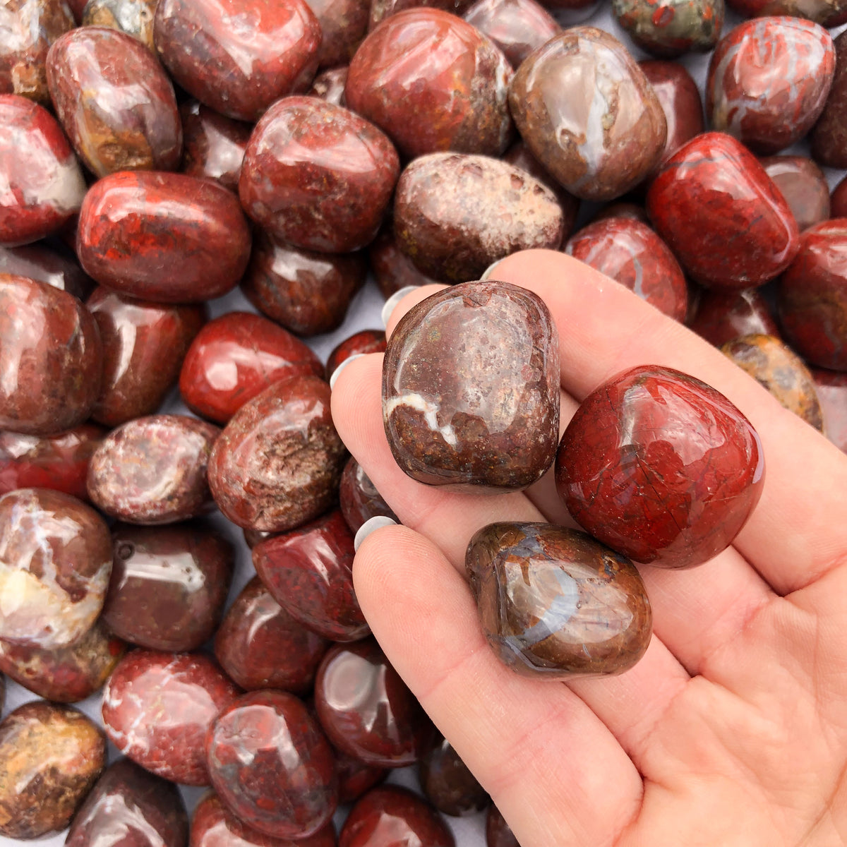 Brecciated Jasper Tumbled Stones — Aus Crystals