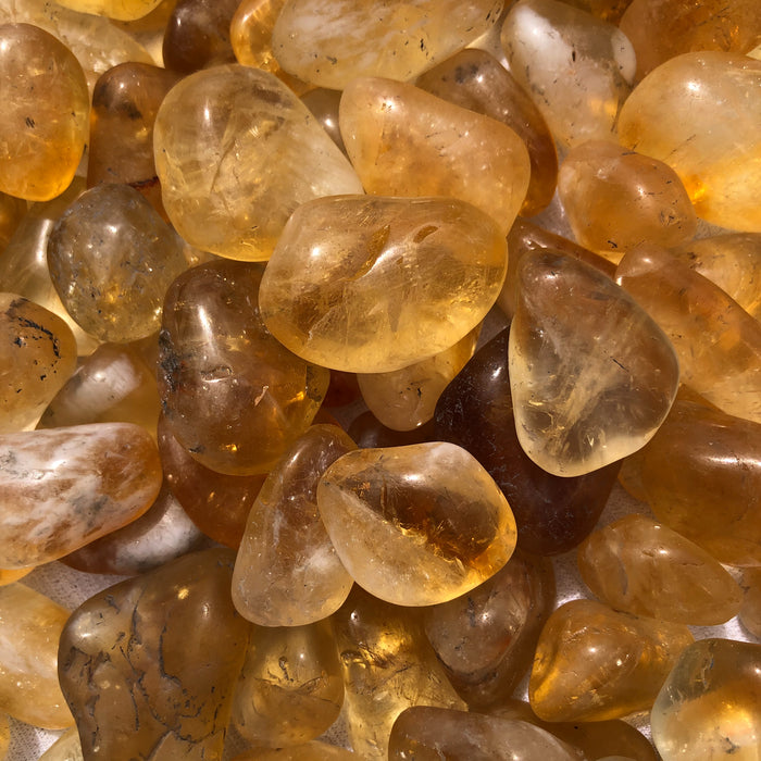 Citrine Tumbled Stones- Dark