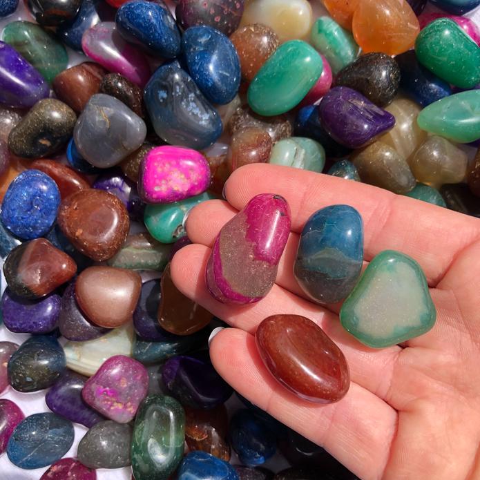 Mix Color Agate Tumbled Stones 10 pcs