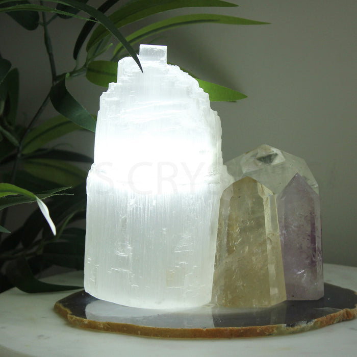 Selenite Lamp 20cm - LED Light