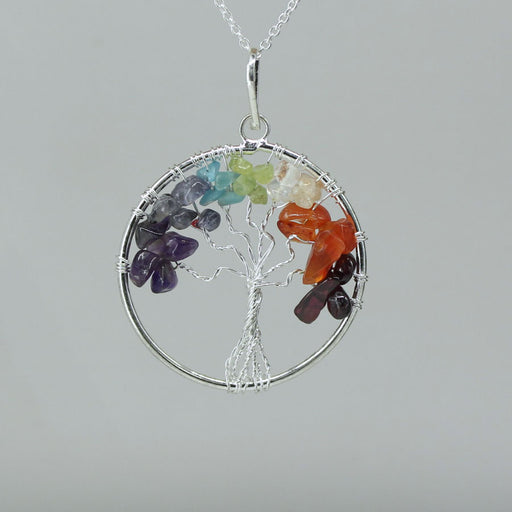 Gemstone tree of online life pendant
