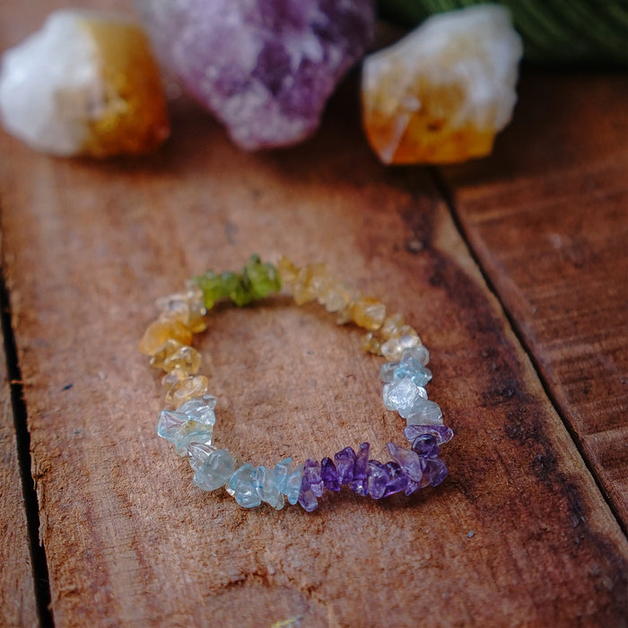 Four Crystal Chip Bracelet