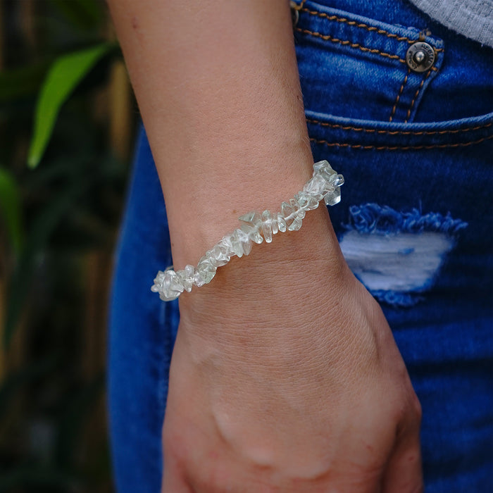 Green Amethyst Chip Bracelet