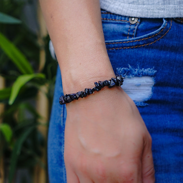 Blue Sandstone Chip Bracelet