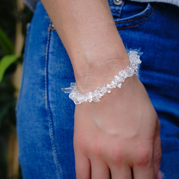 Clear Quartz Chip Bracelet