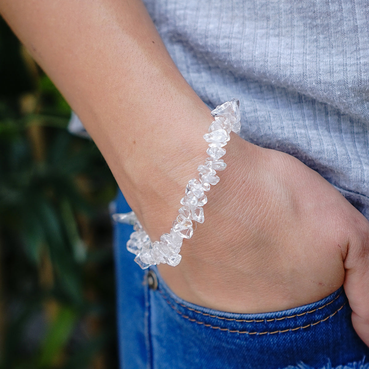 Clear Quartz Chip Bracelet