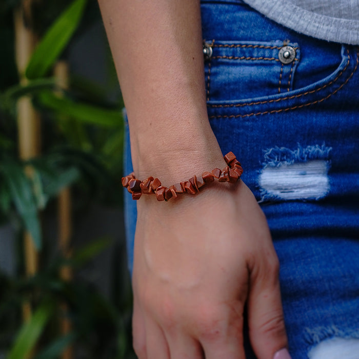 Gold Sandstone Chip Bracelet