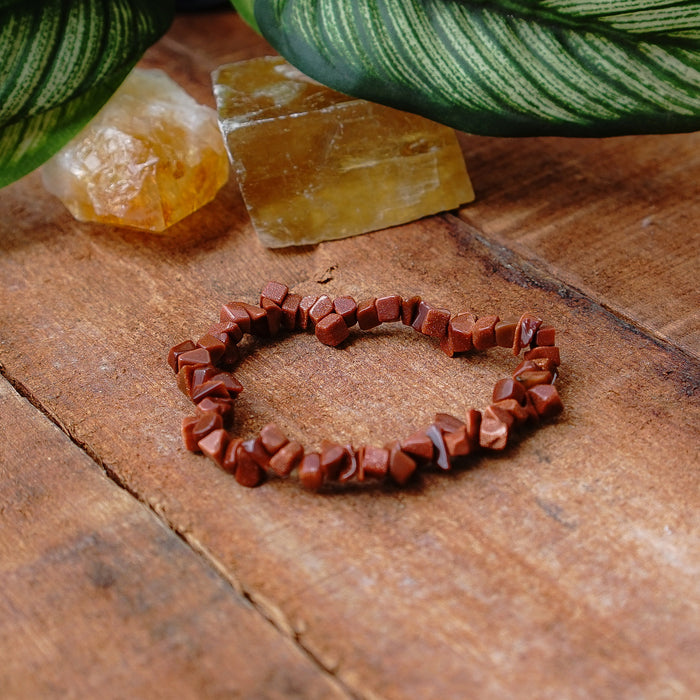 Gold Sandstone Chip Bracelet