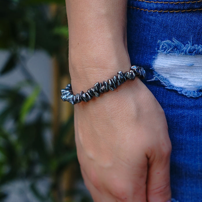 Hematite Chip Bracelet