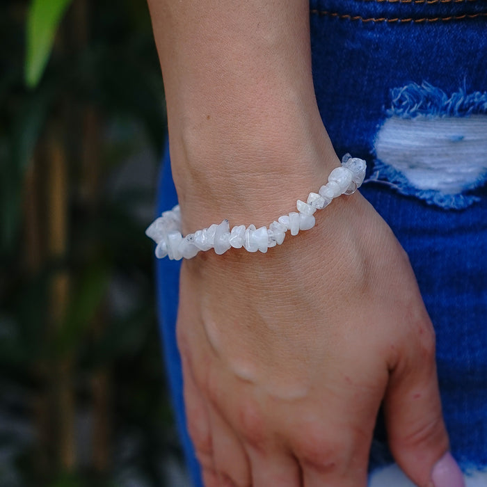 Rainbow Moonstone Chip Bracelet