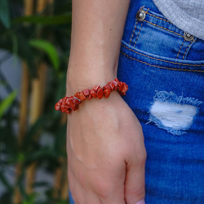 Red Jasper Chip Bracelet