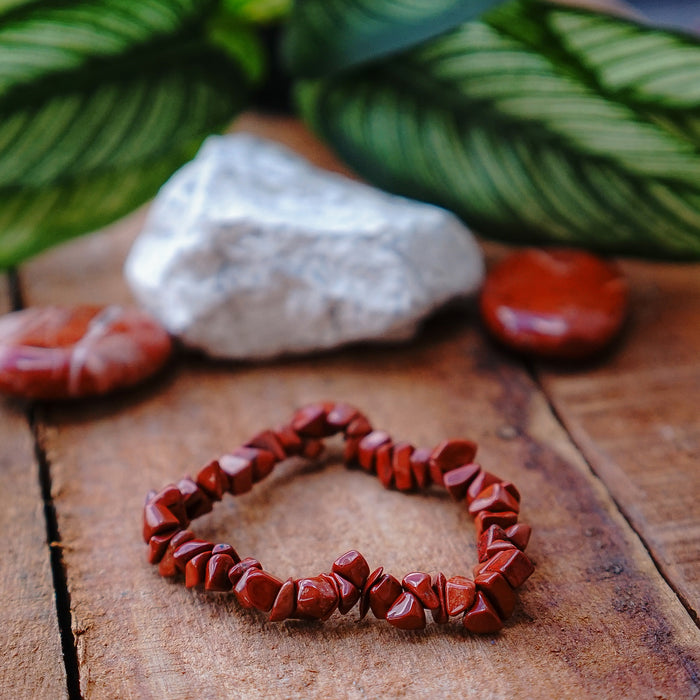 Red Jasper Chip Bracelet