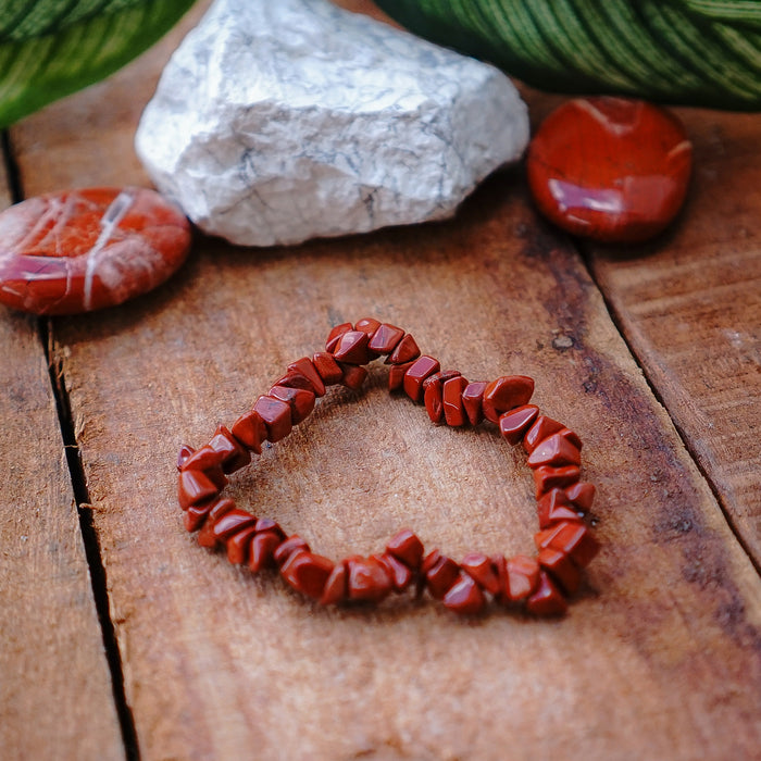 Red Jasper Chip Bracelet