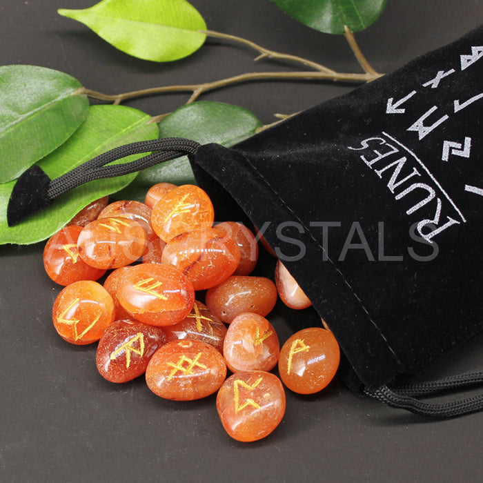 Carnelian Runes Set — Aus Crystals