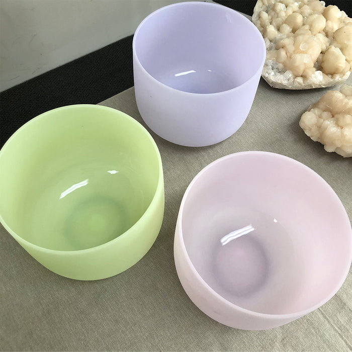 Emerald Infused F note "Heart" Quartz Singing Bowl 8inch