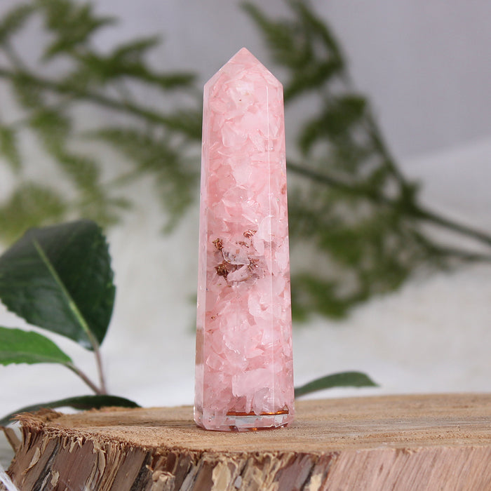 Orgonite Tower Generator Small - Rose Quartz