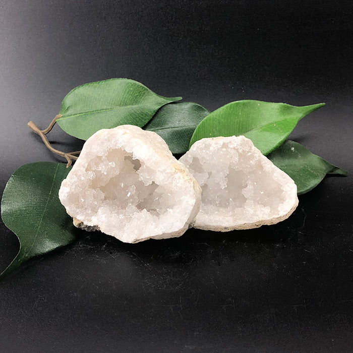 Quartz Thunder Geode - Natural Colour Large Pair