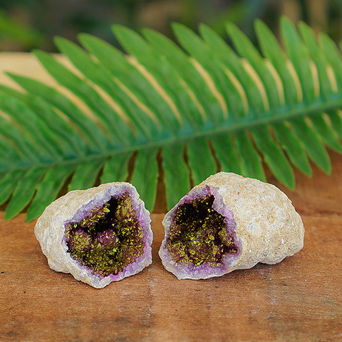 Quartz Thunder Geode - Golden Pink Small