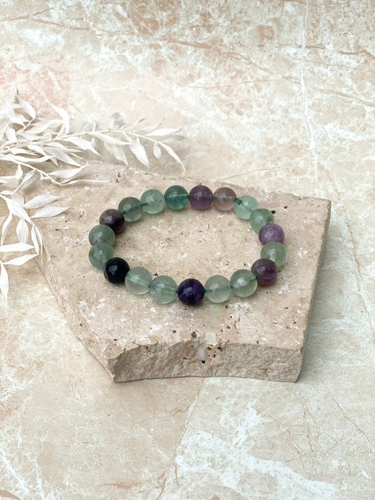 Flourite Bead Bracelet 8/10mm