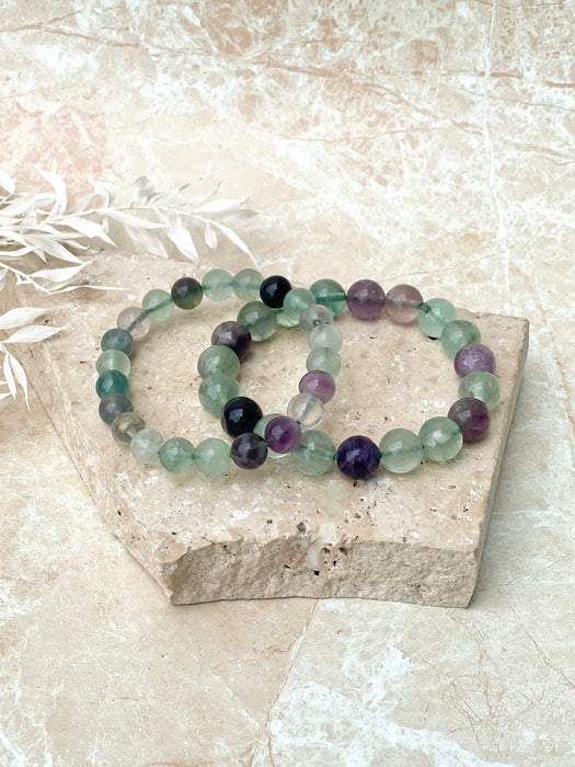 Flourite Bead Bracelet 8/10mm