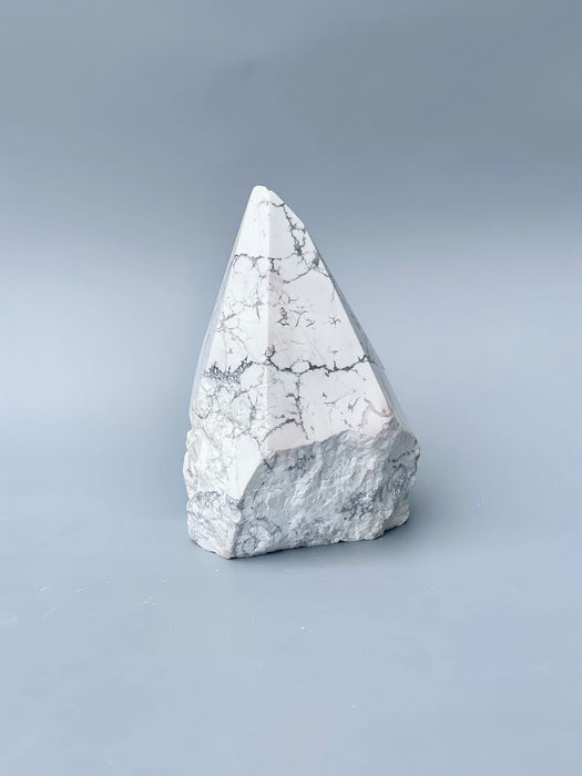 White Howlite Half Polished/Raw Point WH02