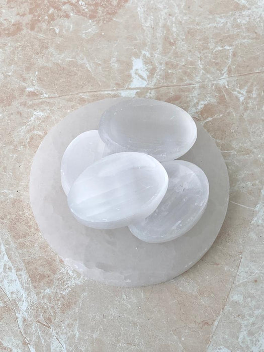 Selenite Worry Stone