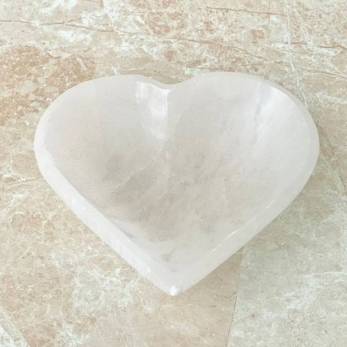 Selenite Bowl Heart Shape- Large 12 to 14cm