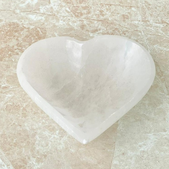 Selenite Bowl Heart Shape- Large 14cm