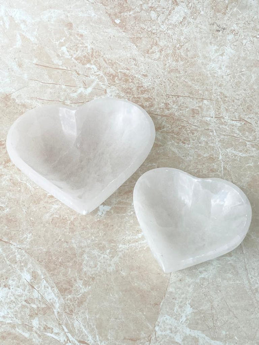 Selenite Bowl Heart Shape- Large 12 to 14cm