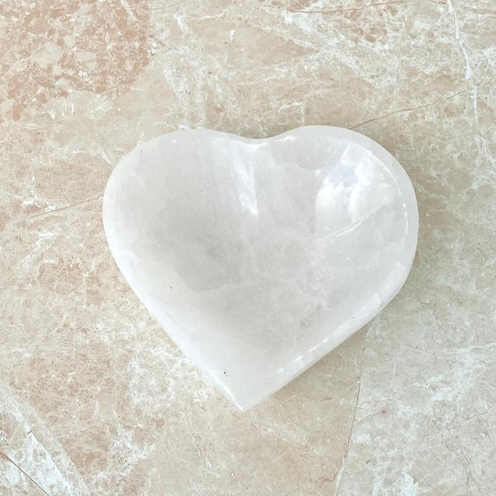 Selenite Bowl Heart Shape- Small 10cm