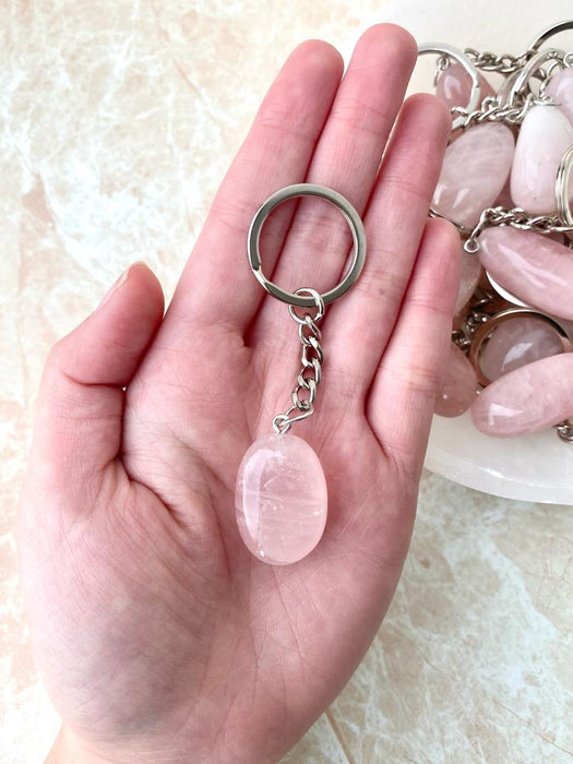 Rose Quartz Keyring- 1pc