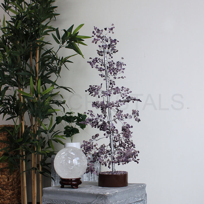 Amethyst Tree - Large Silver