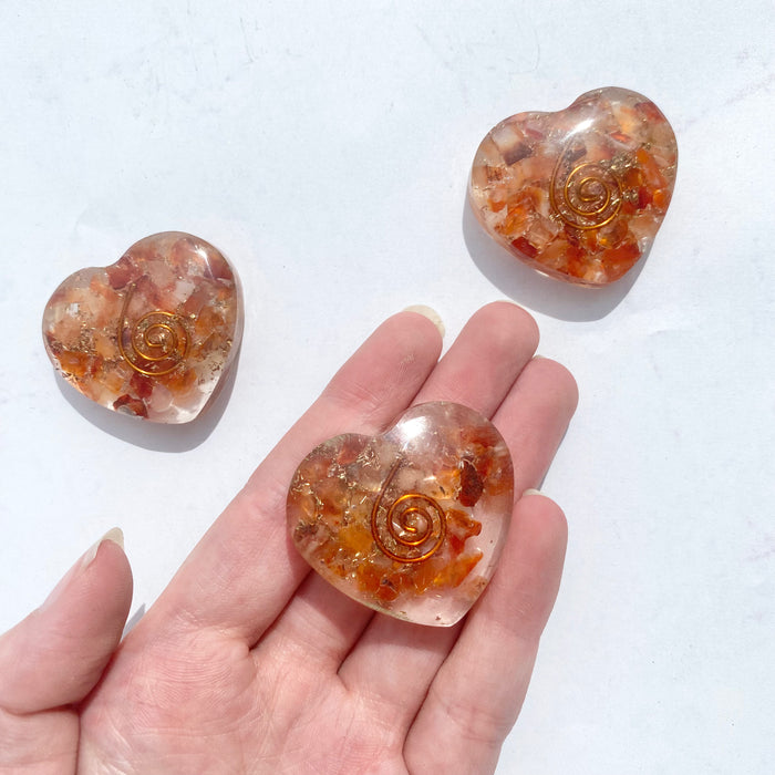 Orgonite Heart Small- Carnelian