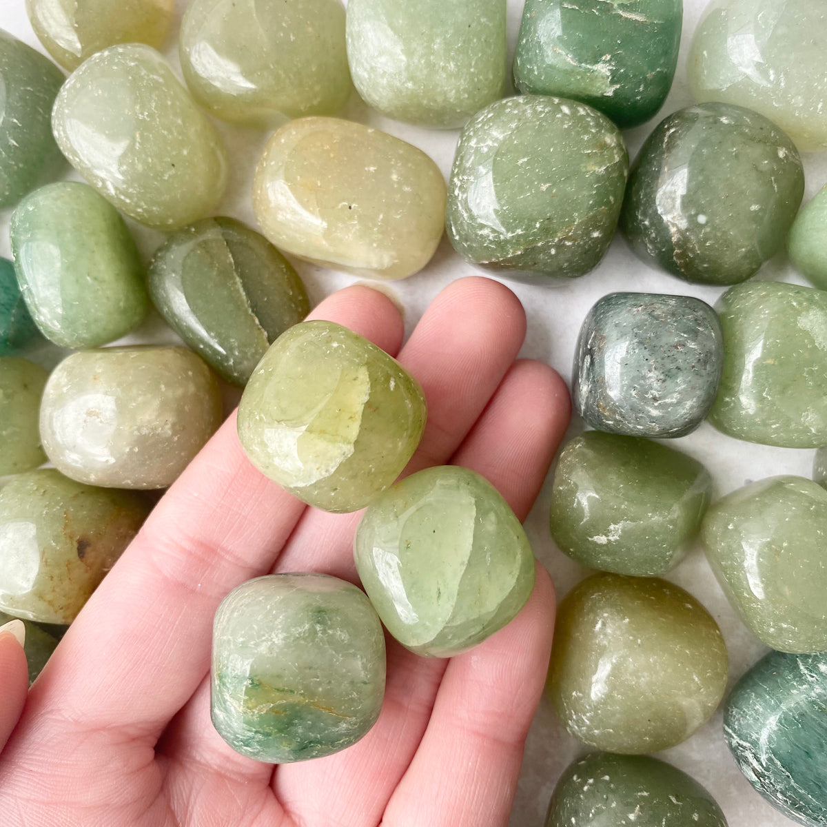 Green Aventurine Tumbled Stones B grade
