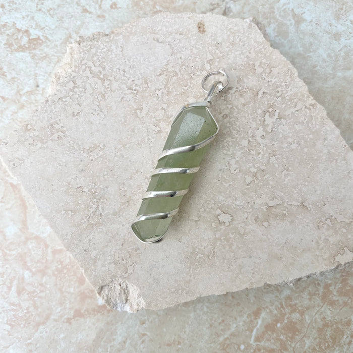 Green Aventurine Spiral Pendant - 1pc
