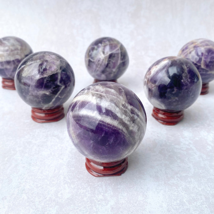 Chevron Amethyst Sphere 5cm $64 - 1pc