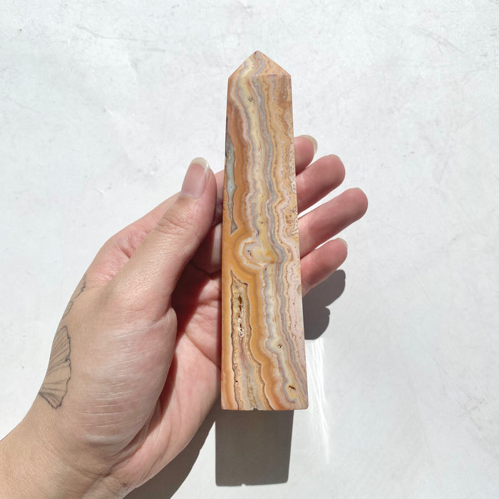 Pink Crazy Lace Agate Obelisk CLA42