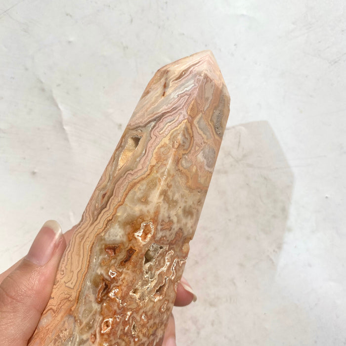 Pink Crazy Lace Agate Obelisk CLA57