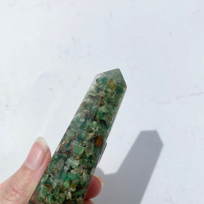 Orgonite Tower Generator Medium - Green Aventurine