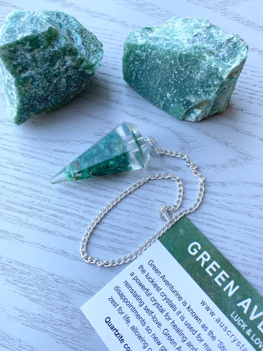 Orgonite Green Aventurine Faceted Pendulum