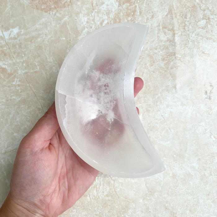 Selenite Bowl Moon Shape