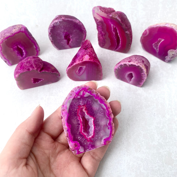 Pink Agate Standing Geode - Small 1pc