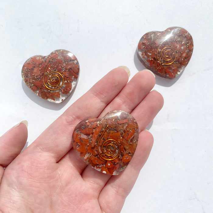 Orgonite Heart Small- Red Jasper