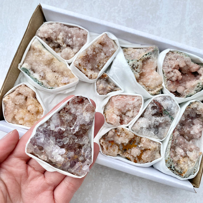 Pink Amethyst Box - Small Clusters