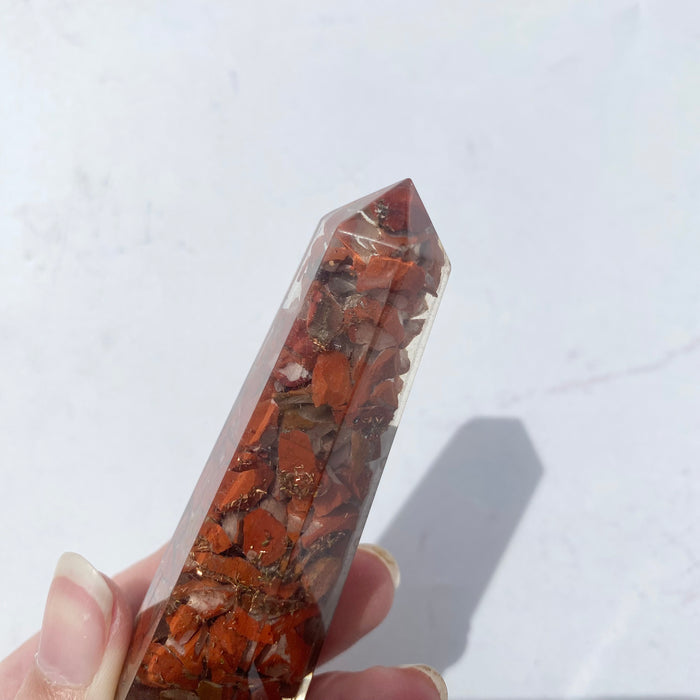 Orgonite Tower Generator Small - Red Jasper